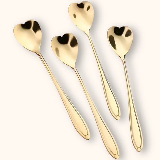 2pcs Golden Heart Spoon